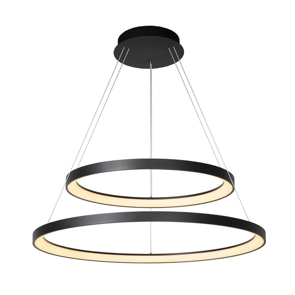 BOSCO - LAMPARA COLGANTE DUO VIDAL NEGRO MATE Ø78CM