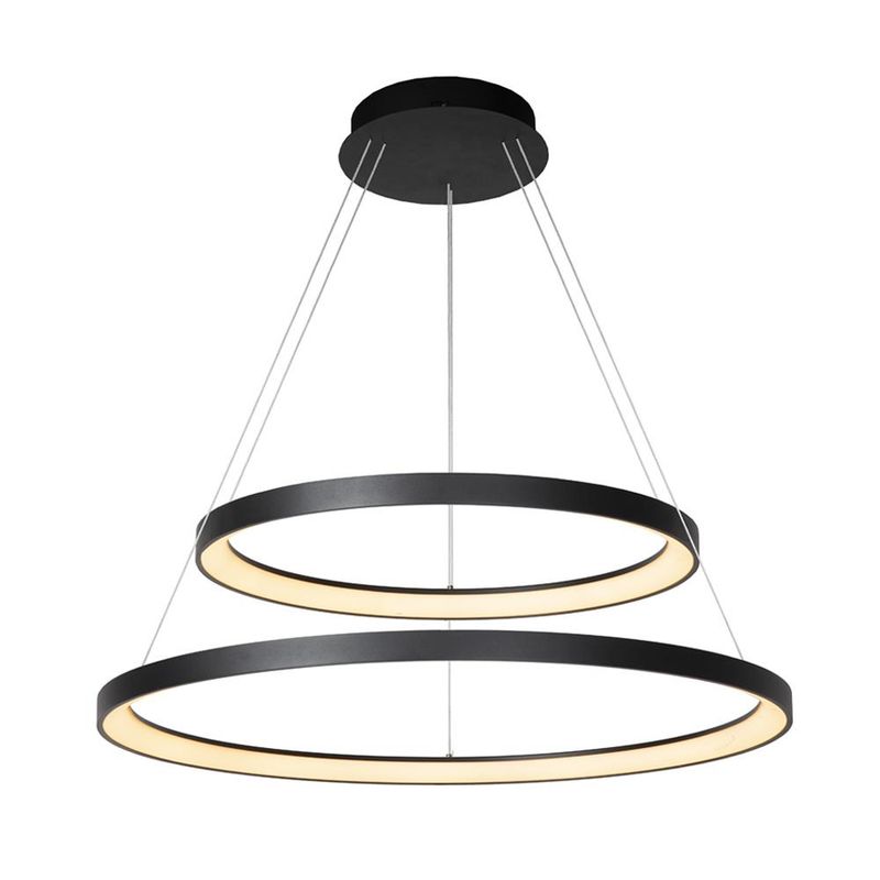 BOSCO - LAMPARA COLGANTE DUO VIDAL NEGRO MATE Ø78CM
