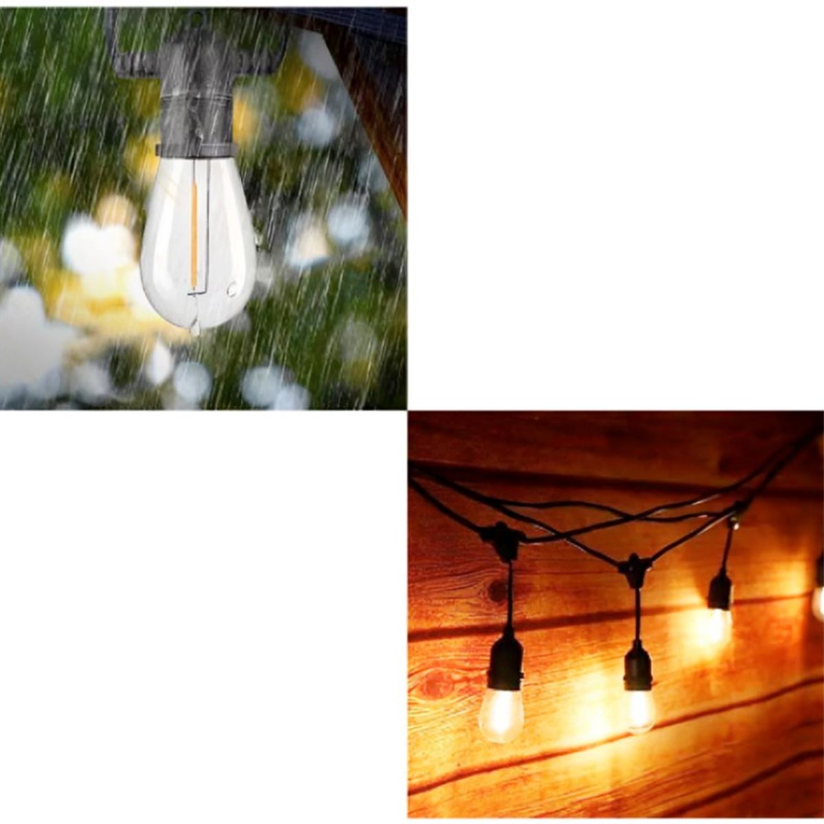 OEM - Guirnalda Solar 10 Ampolletas Hilo COB Cálida 5 Metros