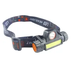 OEM - Linterna Minero 1 LED y 1 LED COB con Imán USB Micro 5 Pin