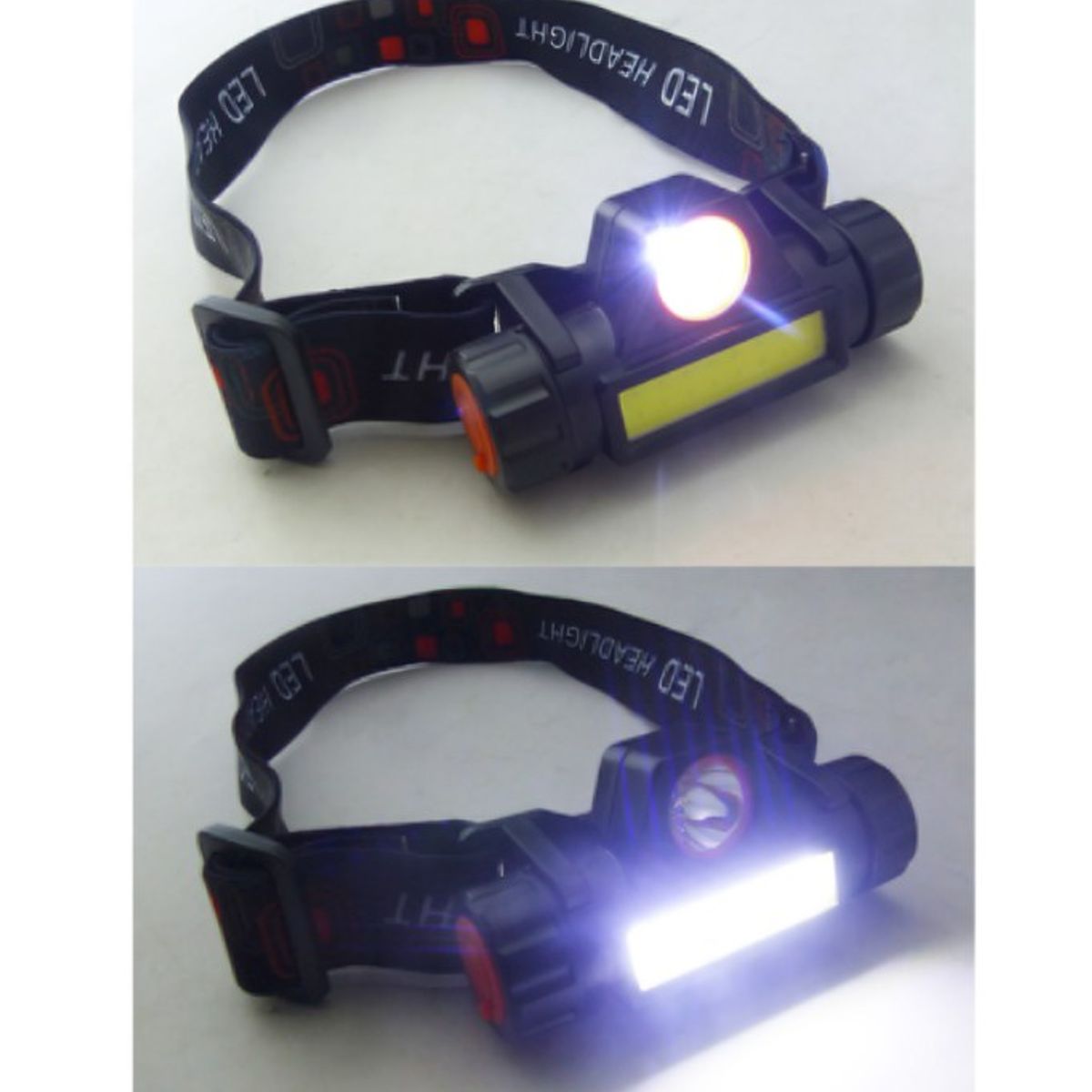 OEM - Linterna Minero 1 LED y 1 LED COB con Imán USB Micro 5 Pin