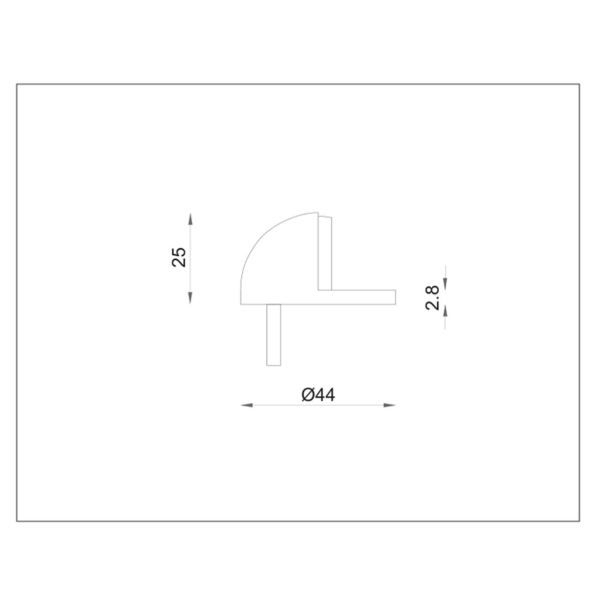 GENERICO - Tope de puerta media luna Acero inoxidable 304 Särk Design