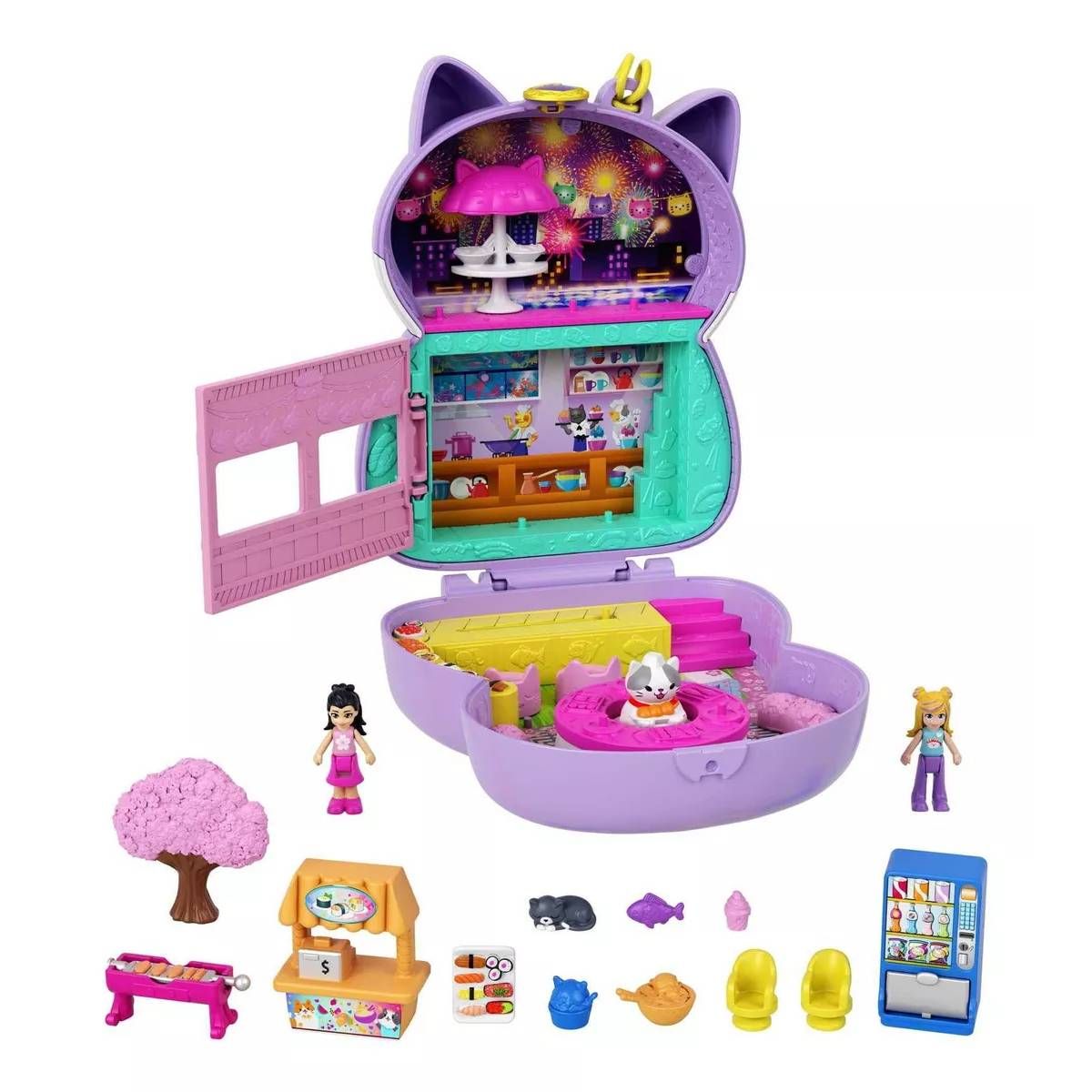 POLLY POCKET - POLLY POCKET PACK MEDIANO DE MODA - SALCHICHAGATITO MORADO
