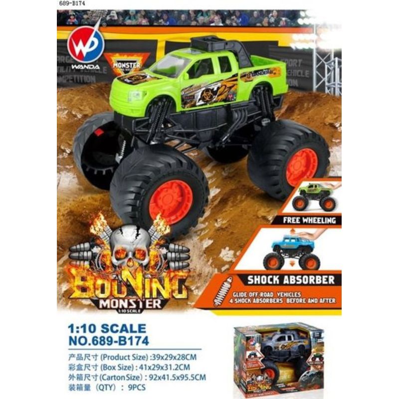 GENERICO - Juguete Monster Camioneta Control Para Niños-VERDE
