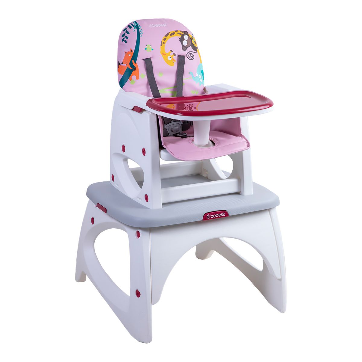 BEBESIT - Silla de Comer Escritorio Balancin Eat&Swing Rosada Bebesit