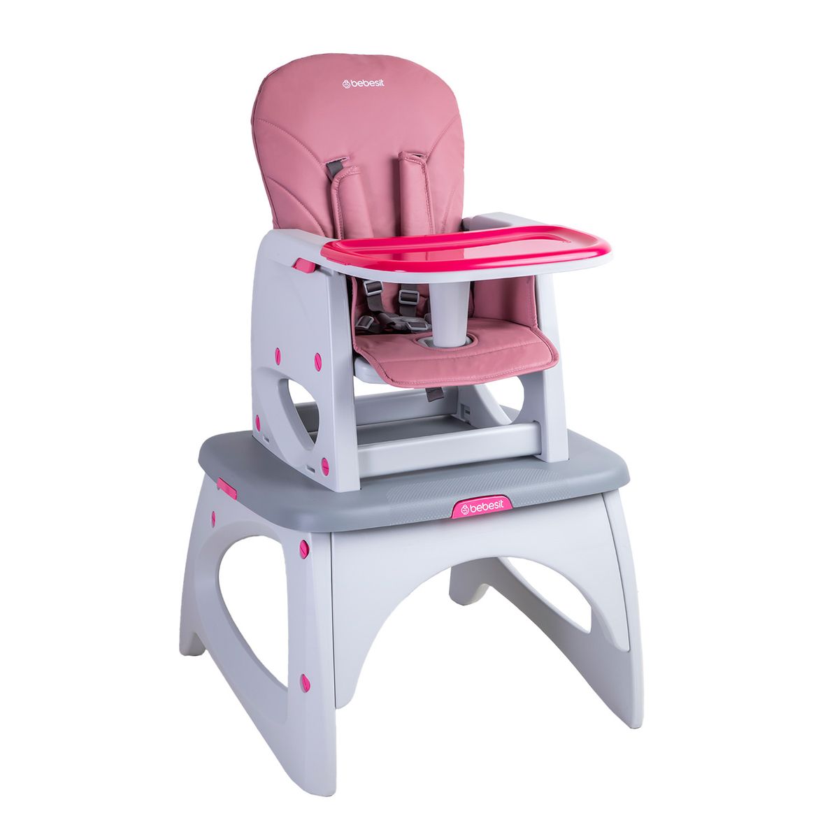 BEBESIT - Silla de Comer Escritorio Balancin Eat&Swing Rosa Bebesit