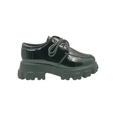 PAND G - Mocasín Negro Plataforma Mujer