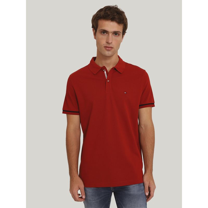 TOMMY HILFIGER - Polo Under Placket Regular Fit Rojo Tommy Hilfiger