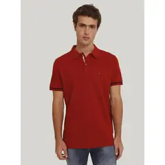 TOMMY HILFIGER - Polo Under Placket Regular Fit Rojo