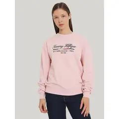 TOMMY HILFIGER - Polerón Script Con Logo Rosado