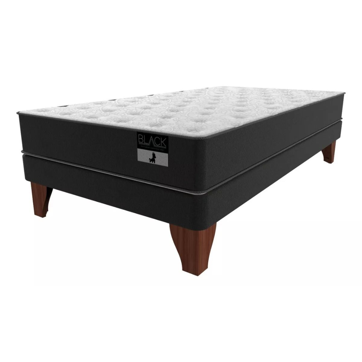 BLOCCARE - Cama de 1 plaza modelo Black largo 190 cm