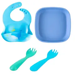 COOK & PLAY - Set 4 Piezas Con Babero Bippy Silicona Denim