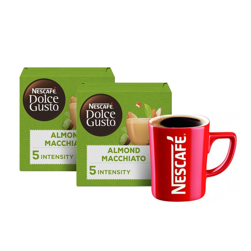 DOLCE GUSTO - 2 Cajas de CÃ¡psulas CafÃ© NescafÃ© Dolce GustoÂ®Â  Almond + 1 Taza NescafÃ©