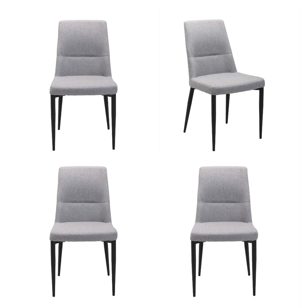 WHITE MARKET - Pack x 4 Silla Durbuy Gris