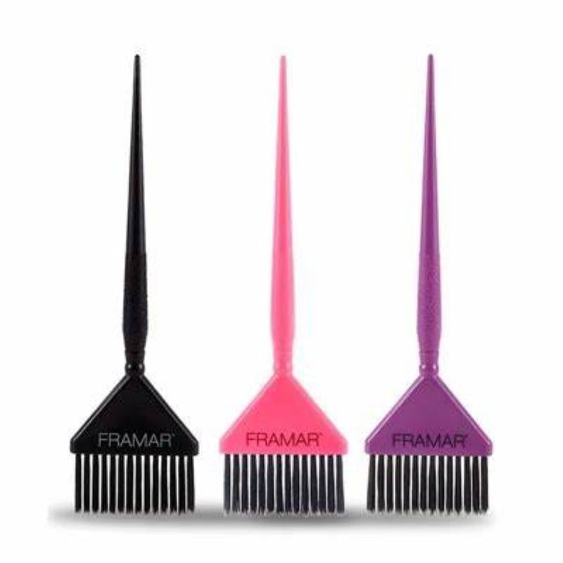 GENERICO - Brochas Framar 3u Large Colores Rosa Morado y Negro