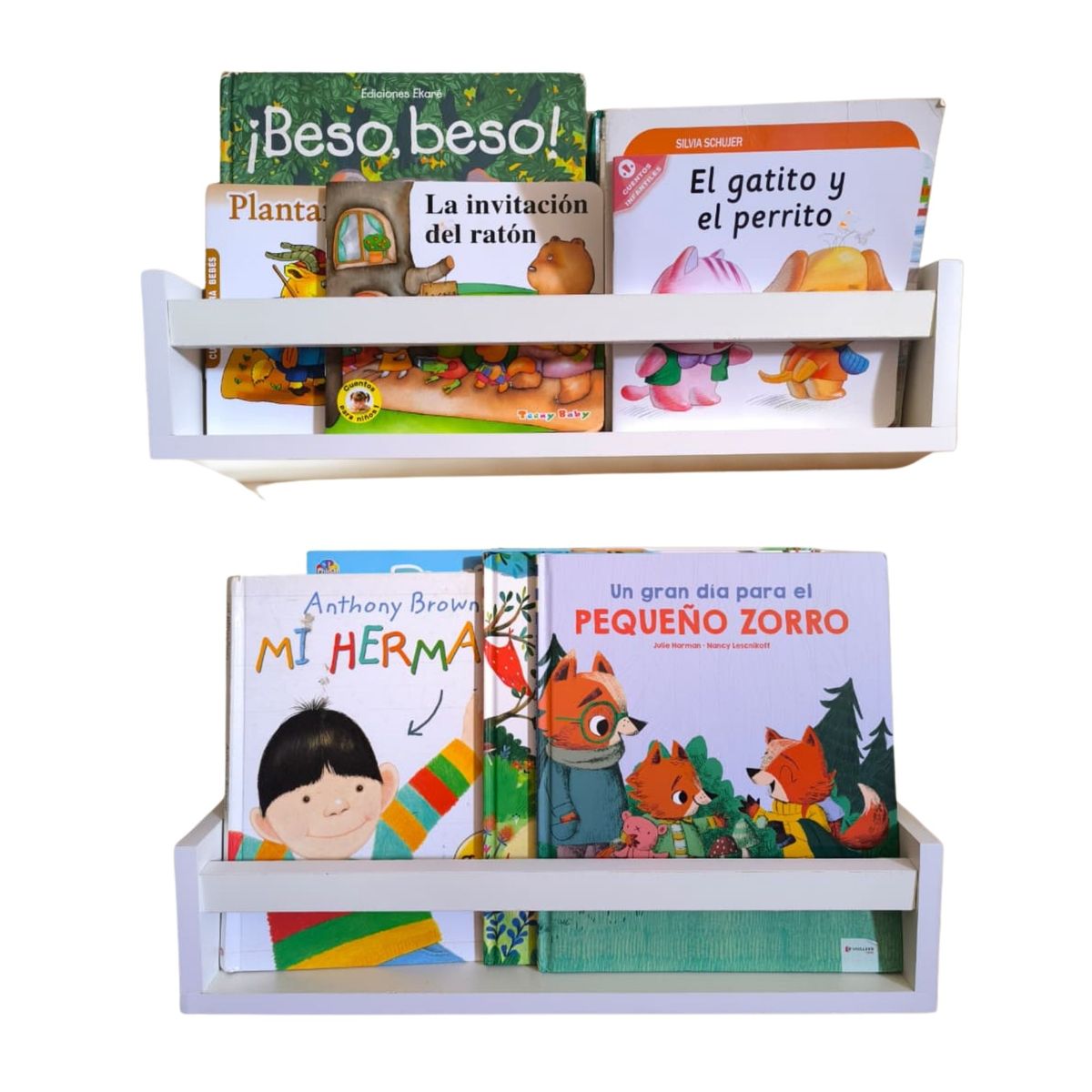GENERICO - Set 2 Repisas Flotantes Librero o especiero Blanco 50cmx12cmx10cm