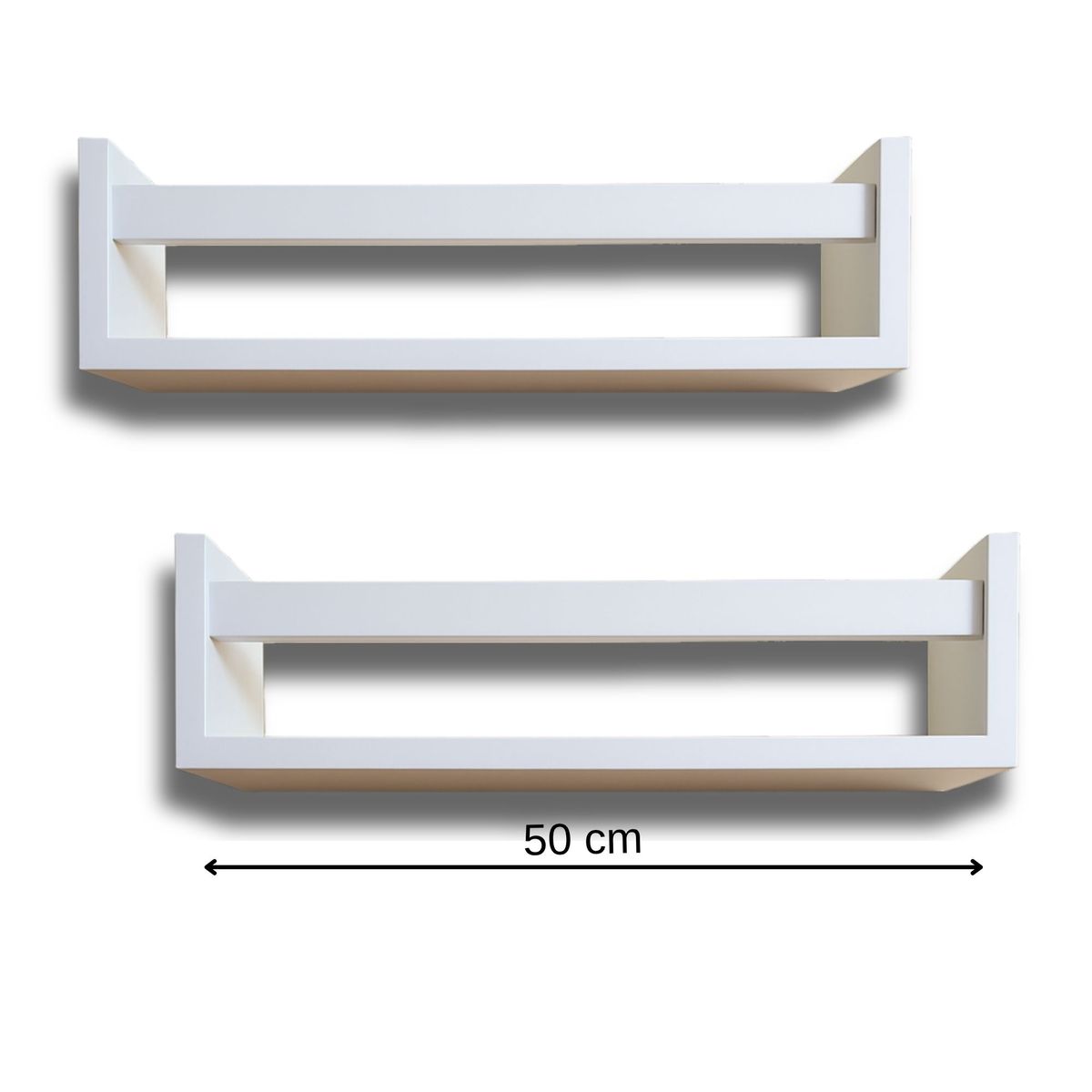 GENERICO - Set 2 Repisas Flotantes Librero o especiero Blanco 50cmx12cmx10cm