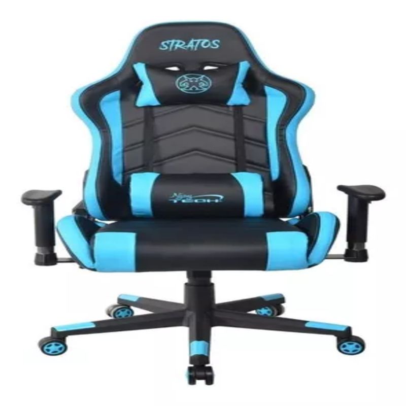 NJOY TECH - Silla de escritorio Njoytech Stratos gamer ergonómica negra con azul