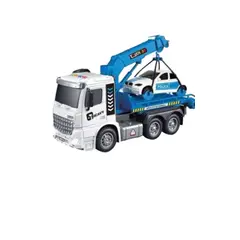 GENERICO - Juguete Camion Remolque Con Carro De Policia Luz Y Sonido
