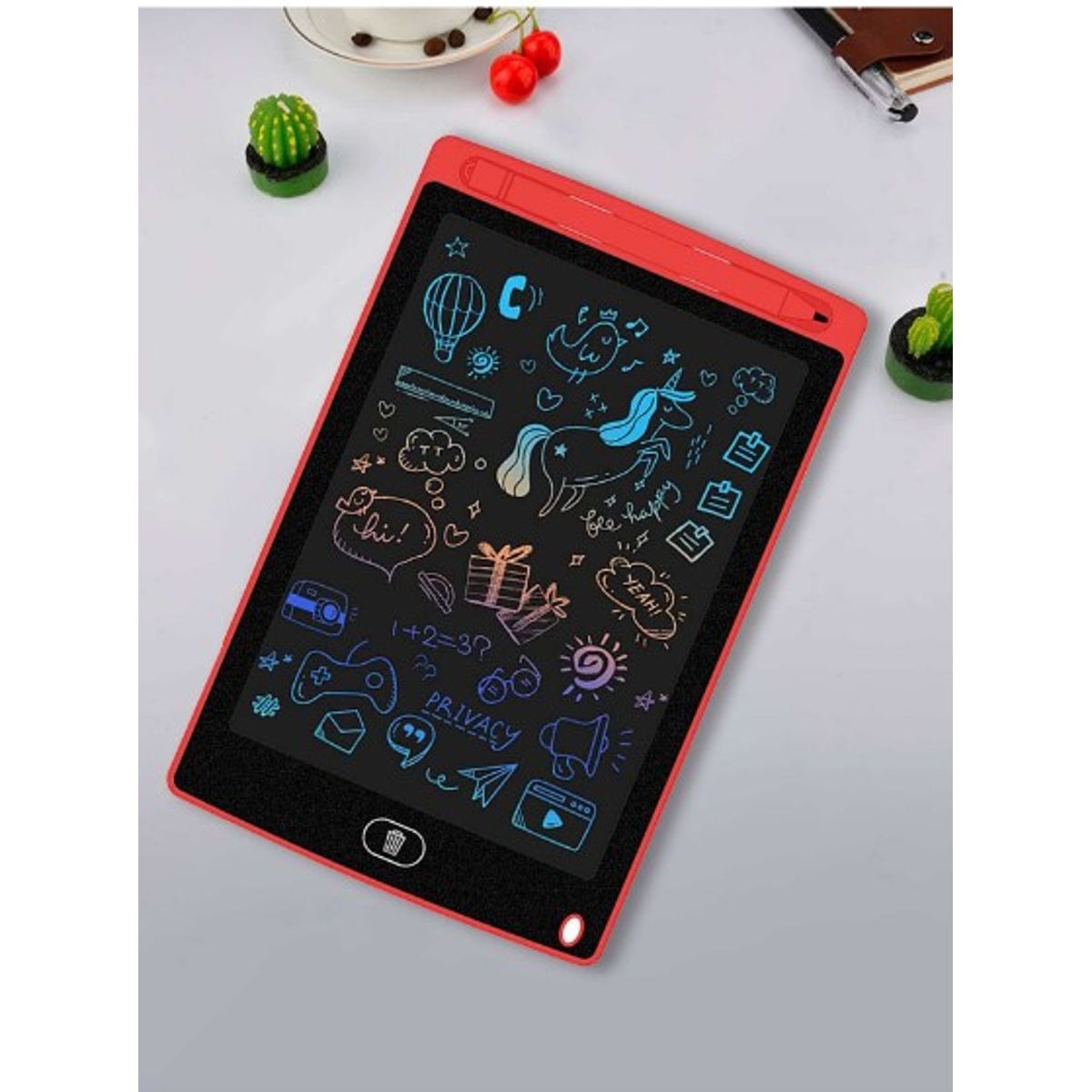 GENERICO - TABLET DE DIBUJO DE 8.5 PULGADAS PARA NIÑOS COLOR ROJO