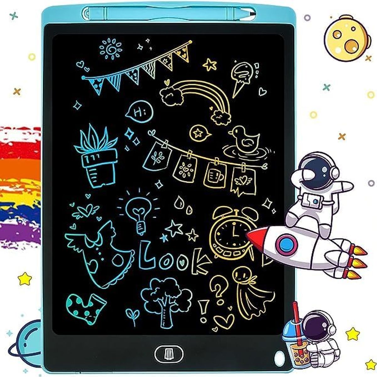 GENERICO - TABLET DE DIBUJO PARA NIÑOS COLOR AZUL DE 8.5 PULGADAS