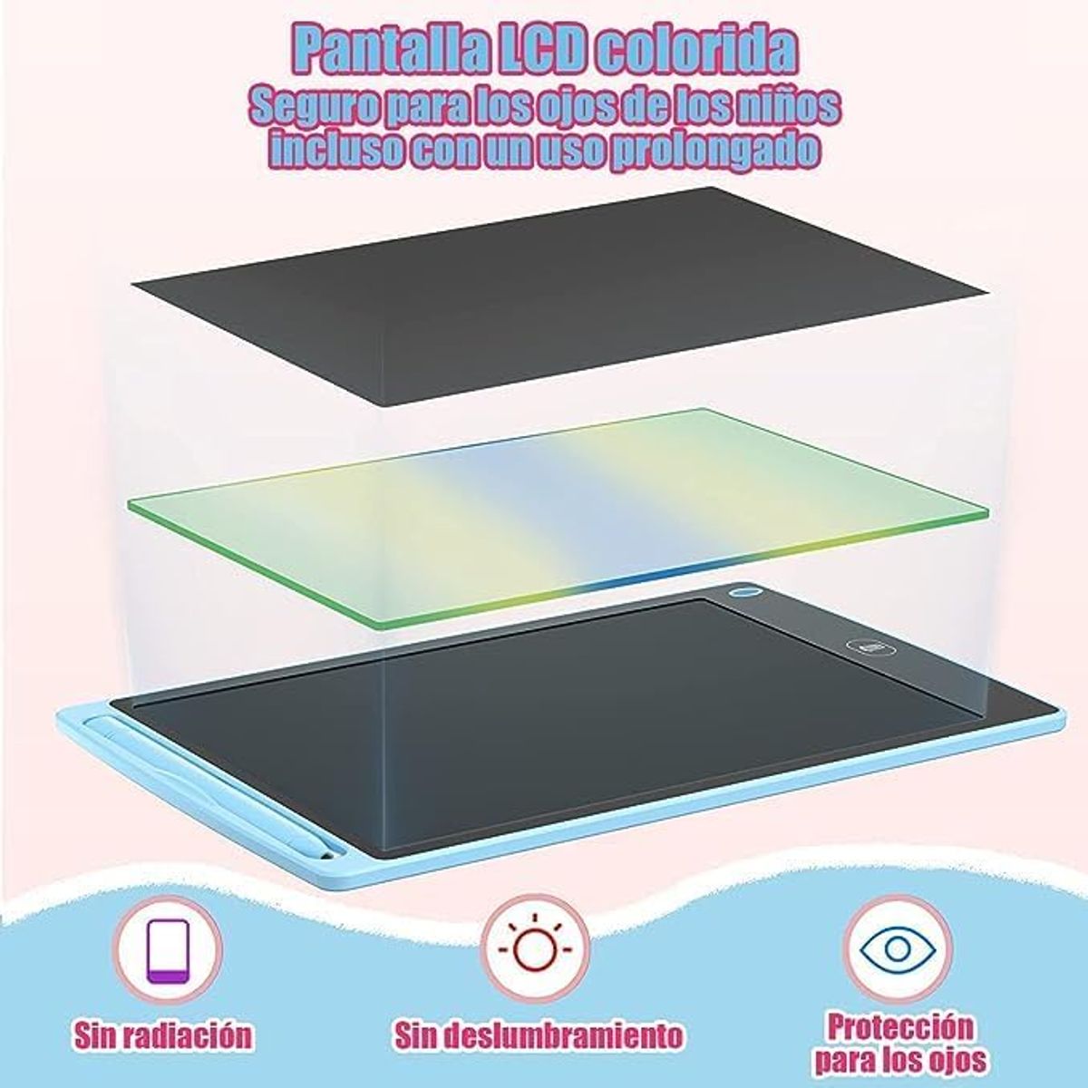 GENERICO - TABLET DE DIBUJO PARA NIÑOS COLOR ROSA DE 8.5 PULGADAS