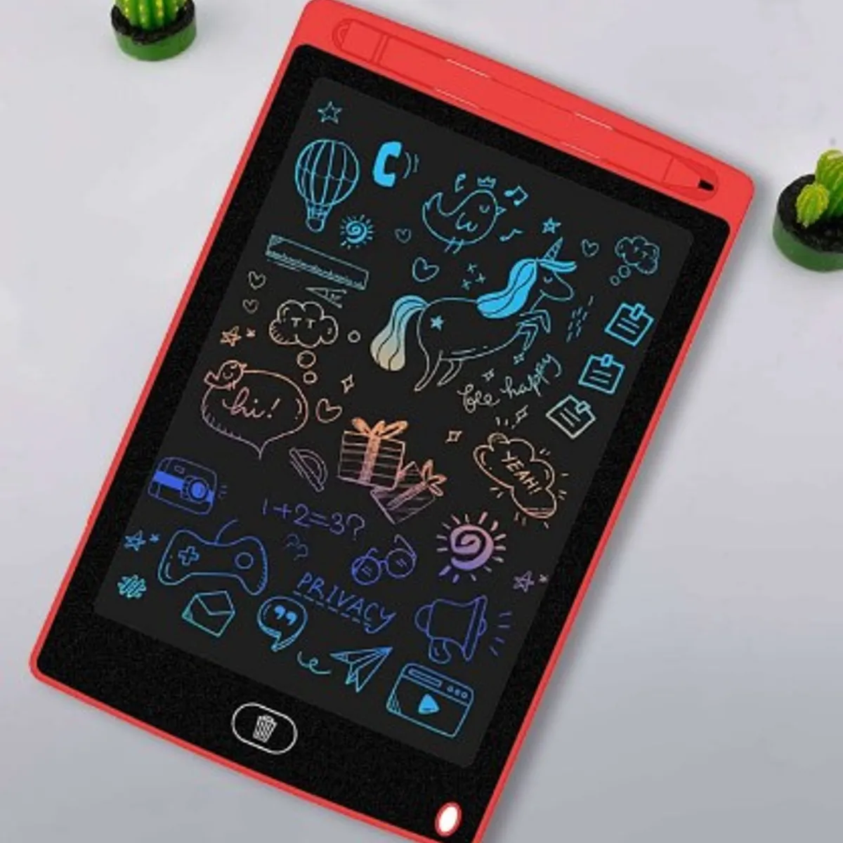 GENERICO - TABLET DE DIBUJO PARA NIÑOS COLOR ROJO DE 8.5 PULGADAS