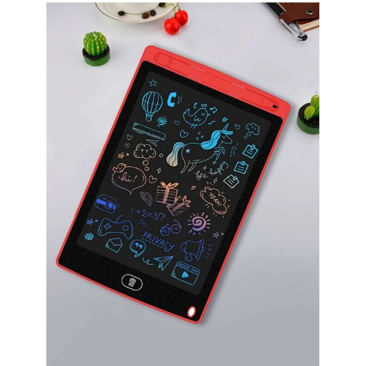 GENERICO - TABLET DE DIBUJO PARA NIÑOS COLOR ROJO DE 8.5 PULGADAS