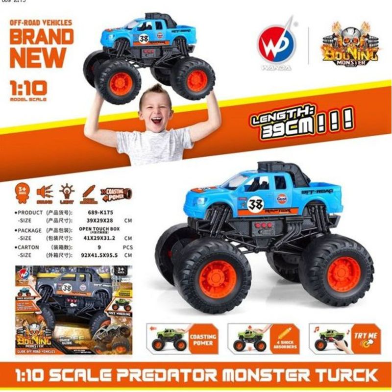 GENERICO - Juguete Monster Camioneta Control Para Niños-celeste