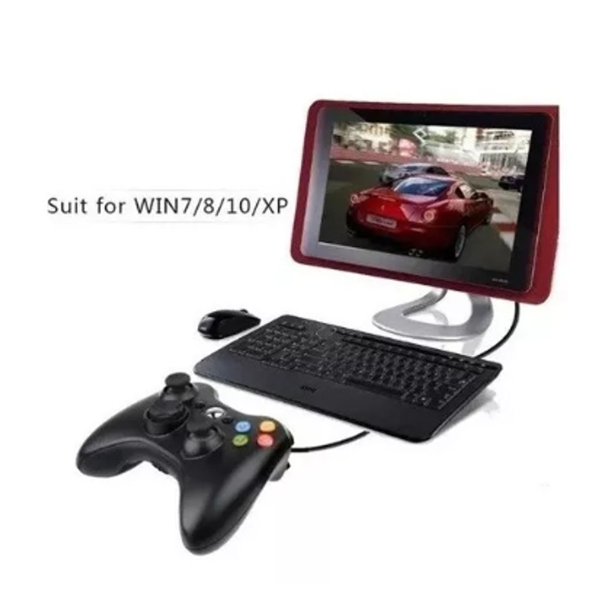 GENERICO - Mando Control Compatible con Xbox Pc Cable Alternativo Color Negro