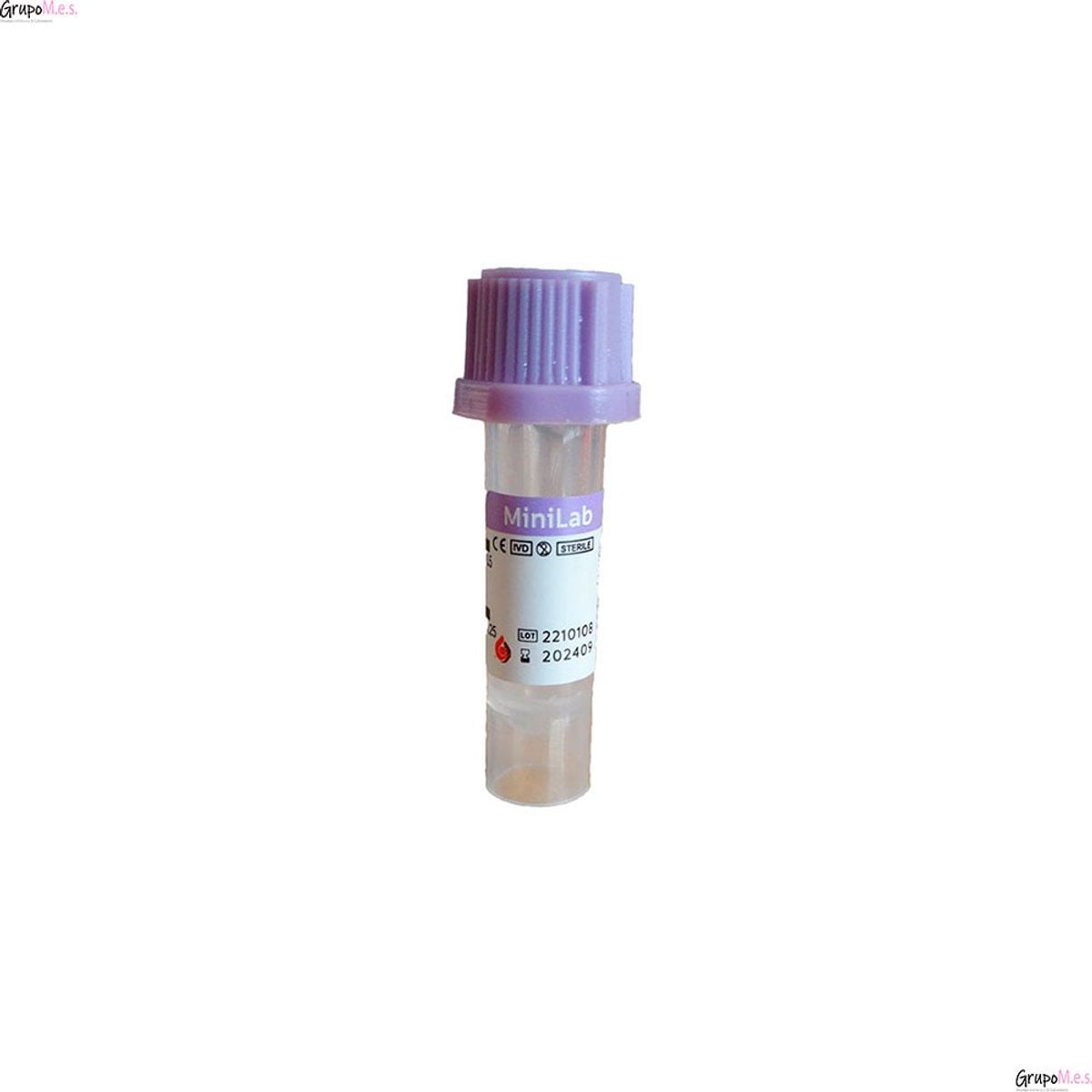 GENERICO - Tubo tapa lila 0.5ml 10x45mm Vaculab 100 unidades