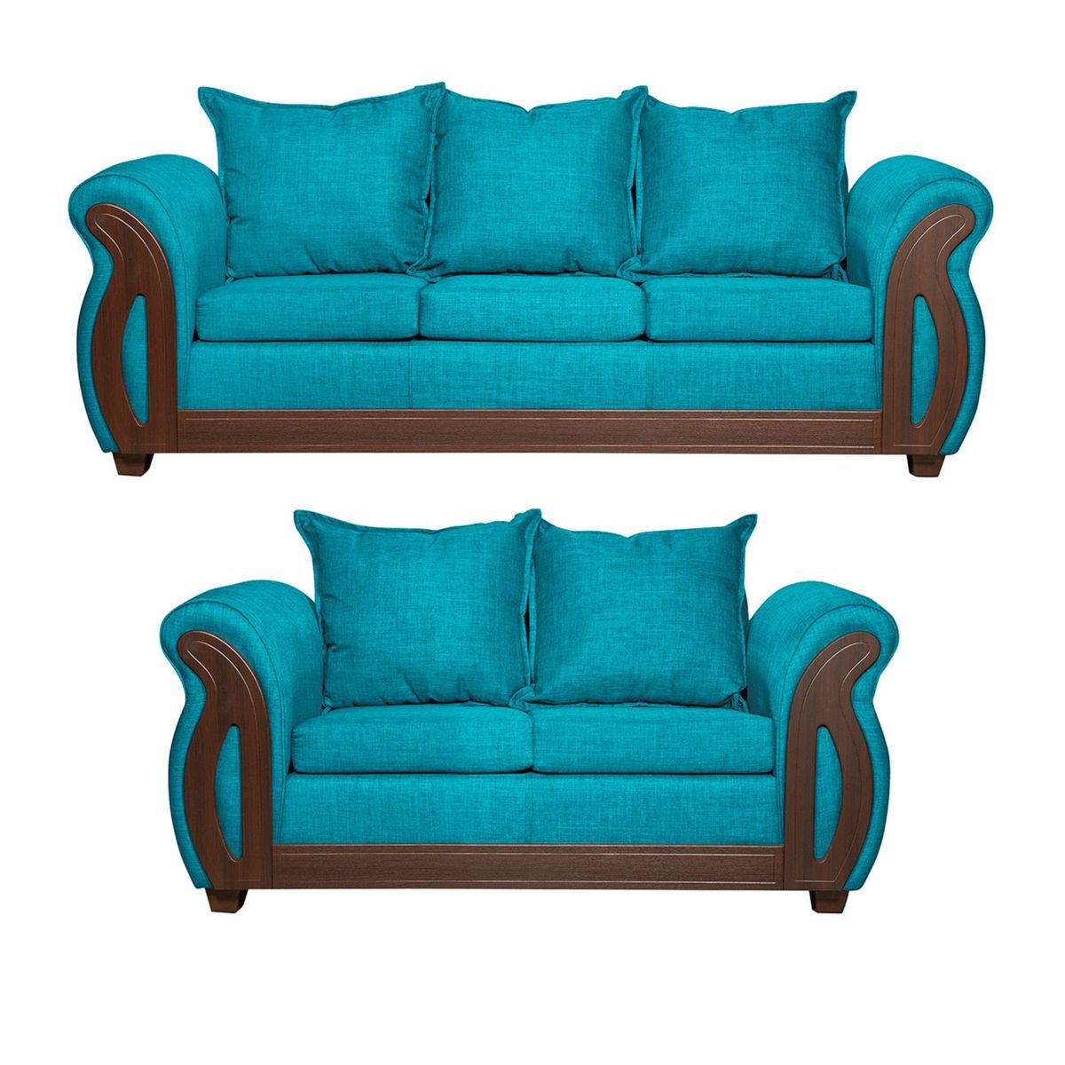 RUZAM MOBEL - JUEGO DE LIVING 3-2 ISIDORA TURQUESA LINO