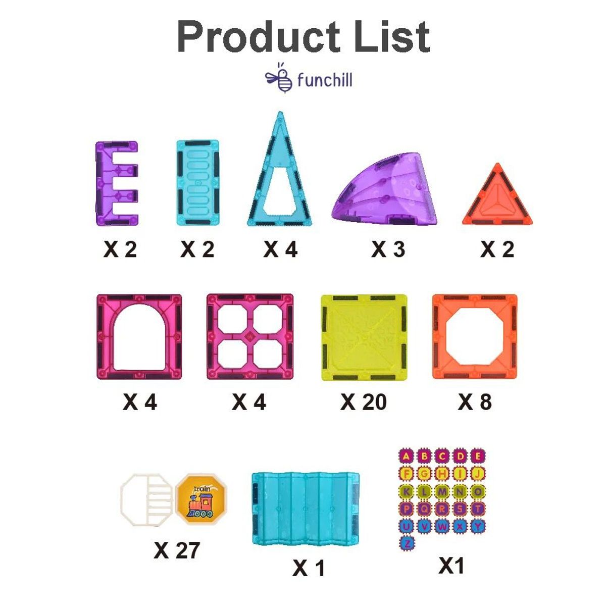 GENERICO - Juguete Magnético Blocks 77  Piezas