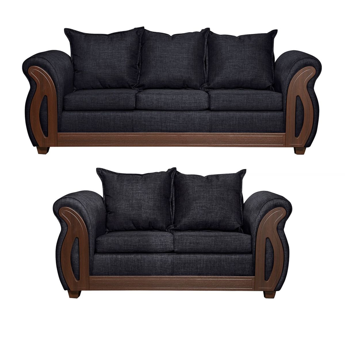 RUZAM MOBEL - LIVING 3-2 ISIDORA NEGRO LINO