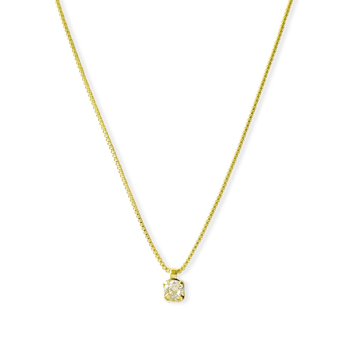 COGGIOLA - Collar Punto De Luz 3mm Cuadrado Enchapado Oro 18K