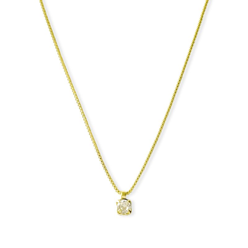 ANDREA COGGIOLA JOYAS - Collar Punto De Luz 3mm Cuadrado Enchapado Oro 18K