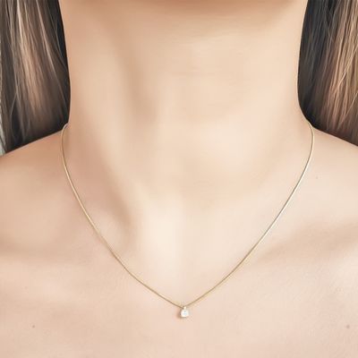 Imagen 2 del producto Collar Punto De Luz 3mm Cuadrado Enchapado Oro 18K