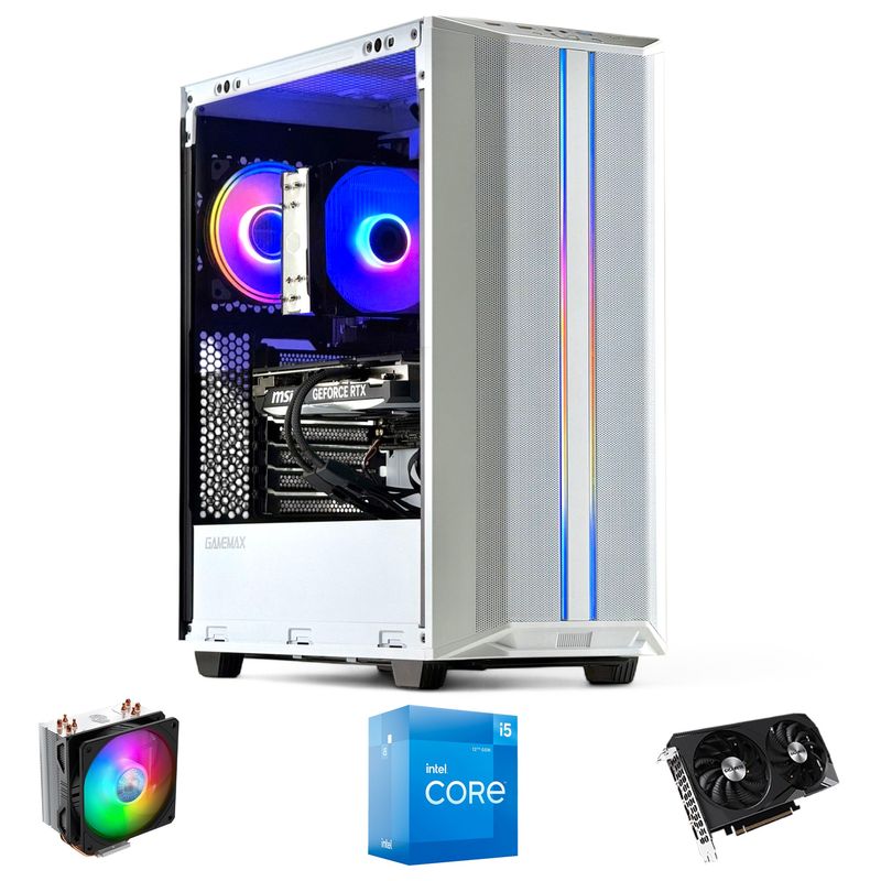 HYPERPC - PC GAMER Blanco INTEL CORE i5 12400 16gb 1Tb RTX 3050 WiFi