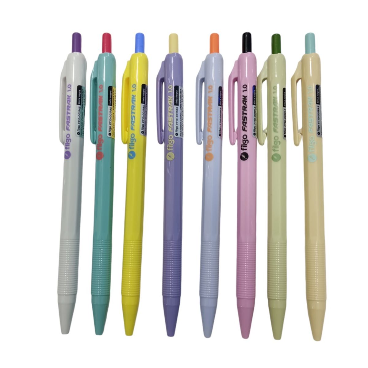 FILGO - Pack 5 Lápices Pasta Negro Retráctil colores Pastel Fastrak