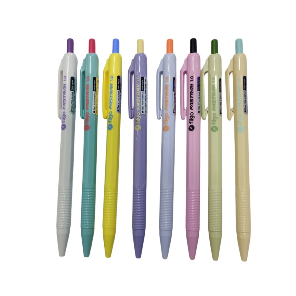 FILGO - Pack 5 Lápices Pasta Negro Retráctil colores Pastel Fastrak