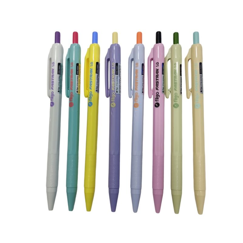 FILGO - Pack 5 Lápices Pasta Negro Retráctil colores Pastel Fastrak