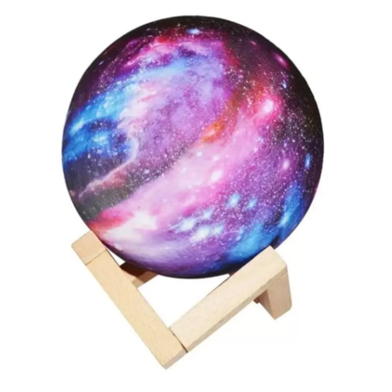 GENERICO - Lámpara Luna 3d Táctil Control Remoto Led 16 Colores Usb