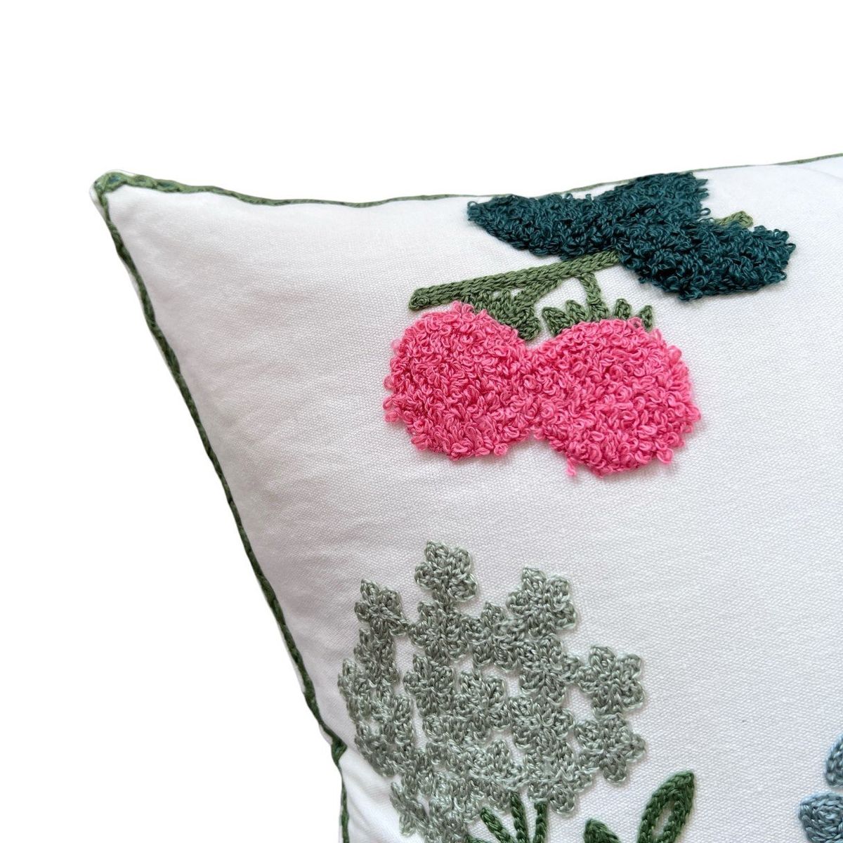 MANDIRHOME - Funda de Cojín Bordada Hortensia 2.0 45x45cms