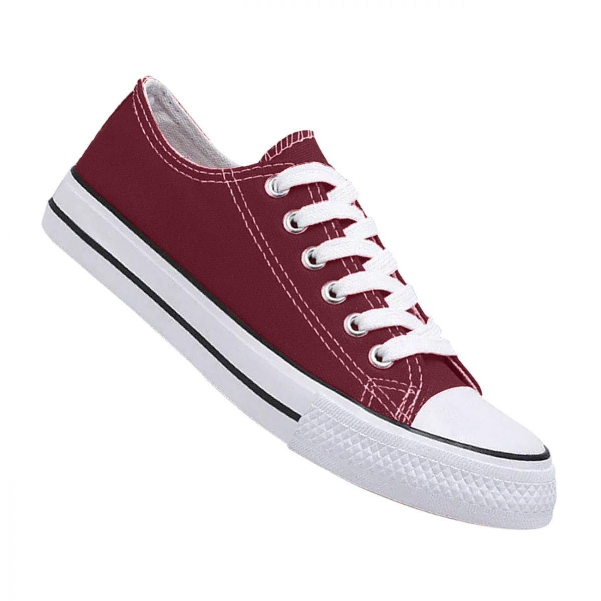 ZAPATOS Y ZAPATILLAS - Zapatilla Urbana De lona Unisex Casual - Burdeo - 7076