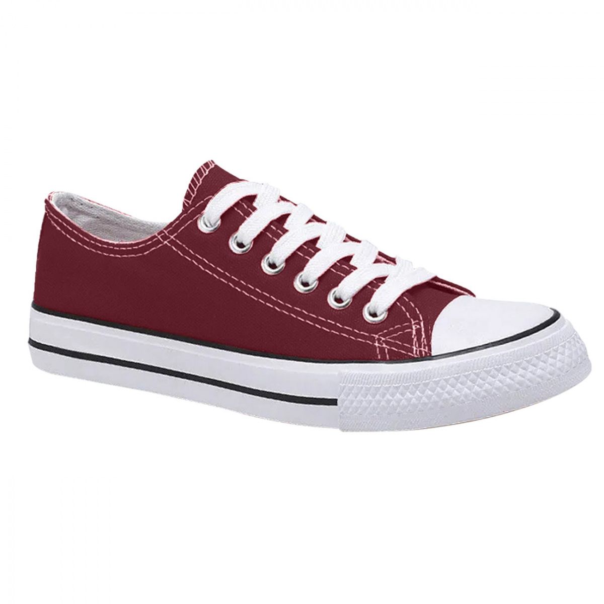 ZAPATOS Y ZAPATILLAS - Zapatilla Urbana De lona Unisex Casual - Burdeo - 7076