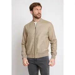 TRIAL - Chaqueta Hombre Casual Lino Liso Slim Tanaka Beige
