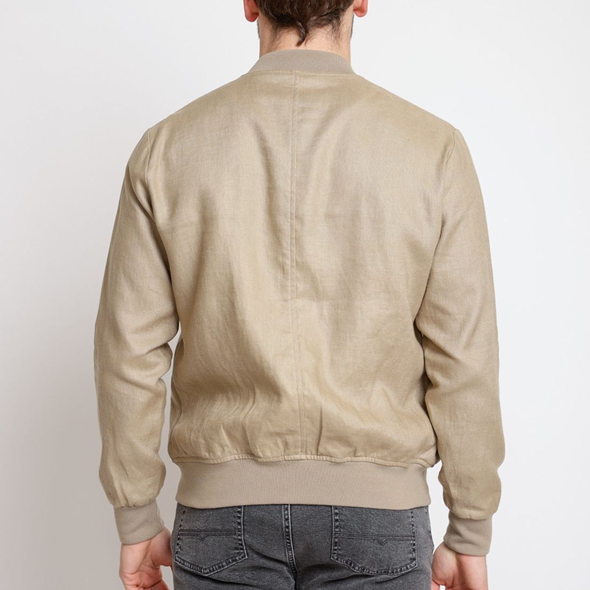 TRIAL - Chaqueta Hombre Casual Lino Liso Slim Tanaka Beige