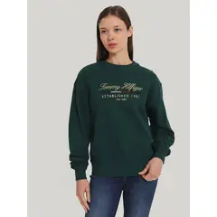 TOMMY HILFIGER - Polerón Script Con Logo Verde