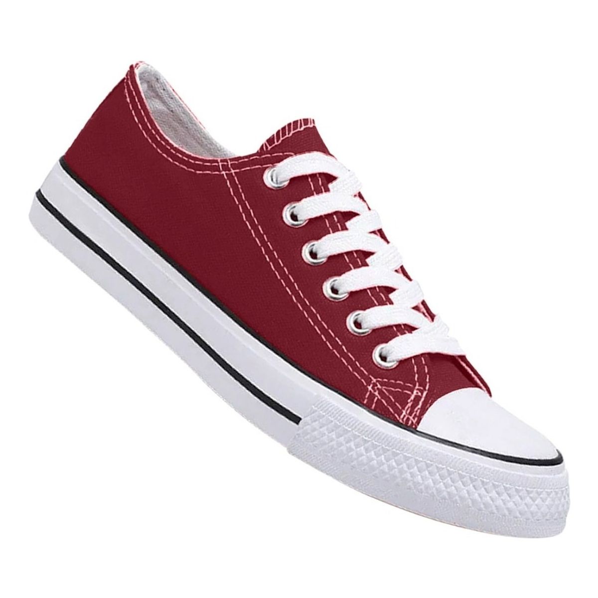 ZAPATOS Y ZAPATILLAS - Zapatilla Urbana De Lona Unisex Casual - Burdeo - 7087