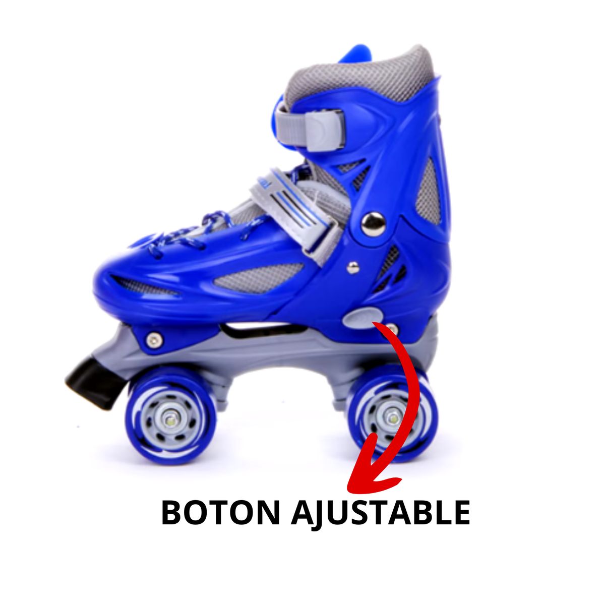 GENERICO - Patines 4 Ruedas Ajustables Azul M (33-36)